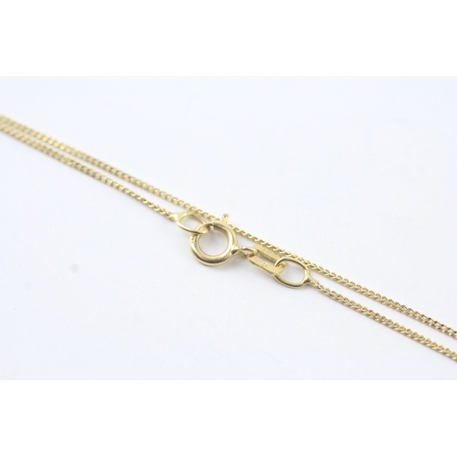 90 - 18ct gold pearl drop pendant necklace e (2.3g)