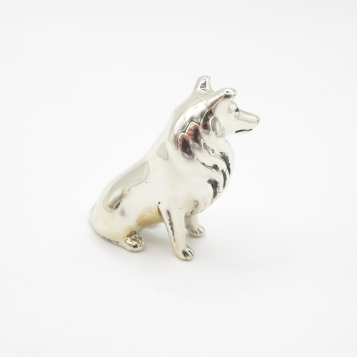 348 - 3 x Silver Dog Ornaments (53.9g)