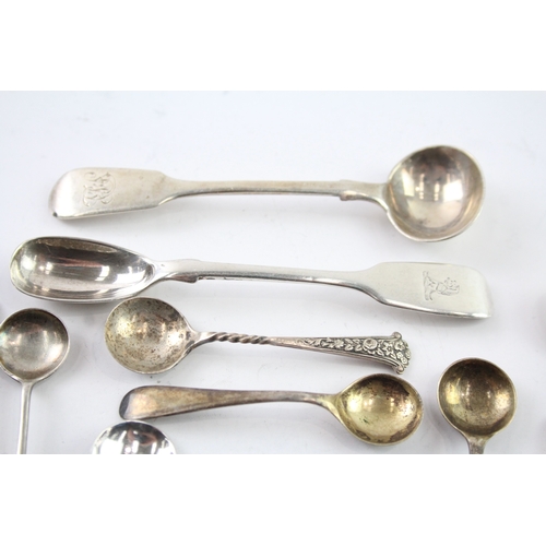 310 - 16 x Antique / Vintage .925 Sterling Silver Condiment Spoons Inc Victorian (91g)