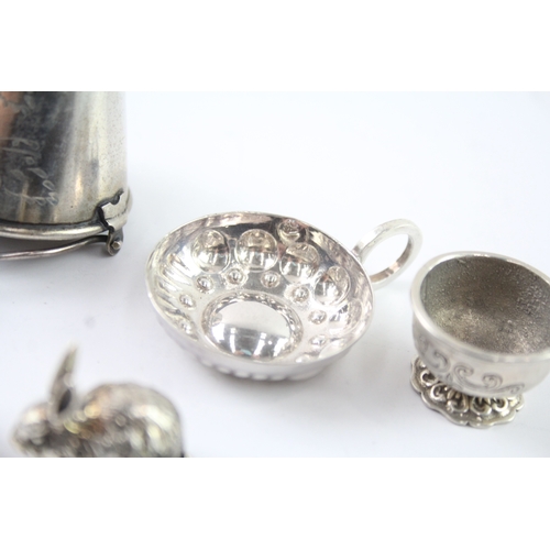 314 - 6 x Antique / Vintage .800 & .925 Sterling Silver Miniatures / Novelties (75g)