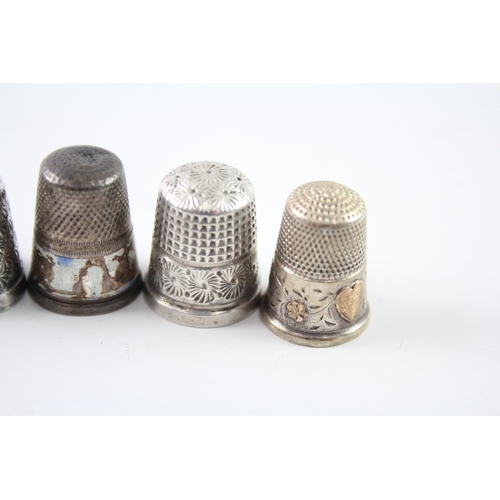 358 - 10 x Antique / Vintage .925 Sterling Silver Thimbles Inc Charles Horner (46g)