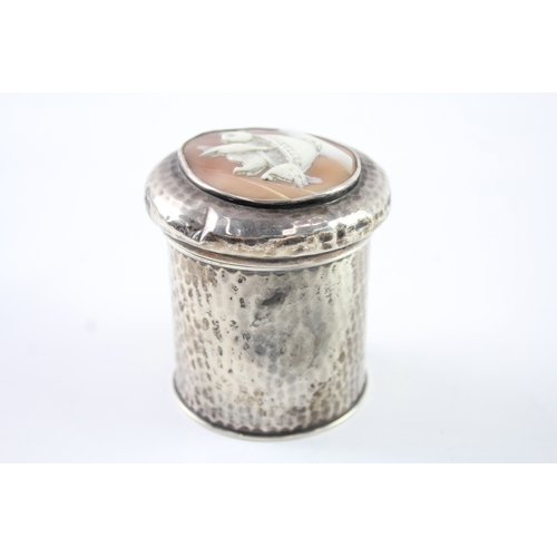 368 - ARTS & CRAFTS Hallmarked 1906 Birmingham Sterling Silver Hammered Jar (91g)