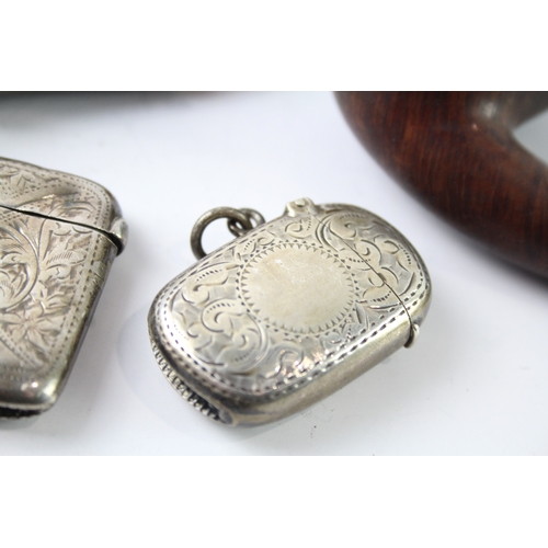 372 - 5 x Antique / Vintage Hallmarked .925 Sterling Silver Tobacciana Inc Vestas 100g