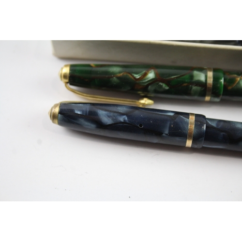 485 - 3 x Vintage Conway Stewart Dinkie Fountain Pens w/ 14ct Gold Nibs WRITING