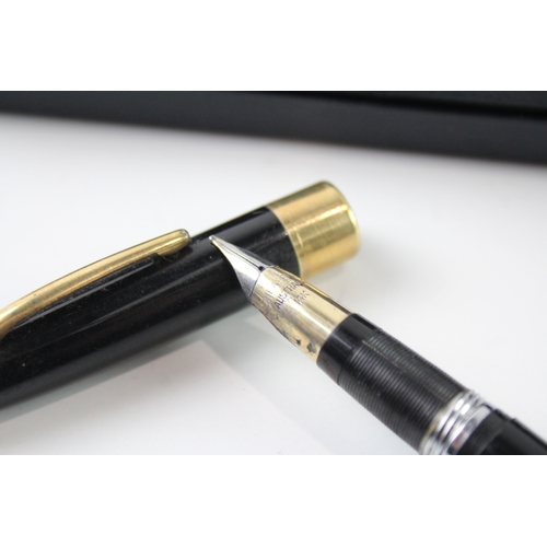 489 - Vintage Sheaffer Snorkel Black Fountain Pen w/ 14ct Gold Nib WRITING Boxed