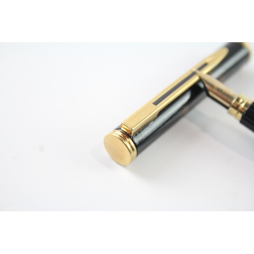 493 - Vintage Waterman Executive Brown Lacquer Fountain Pen w/ 18ct Gold Nib WRITING