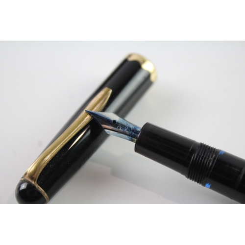 494 - Vintage Montblanc Mont Rosa Black Fountain Pen w/ Steel Nib WRITING