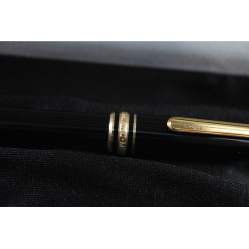 500 - Montblanc Meisterstuck Black Cased & Gold Plate Ballpoint Pen / Biro WRITING