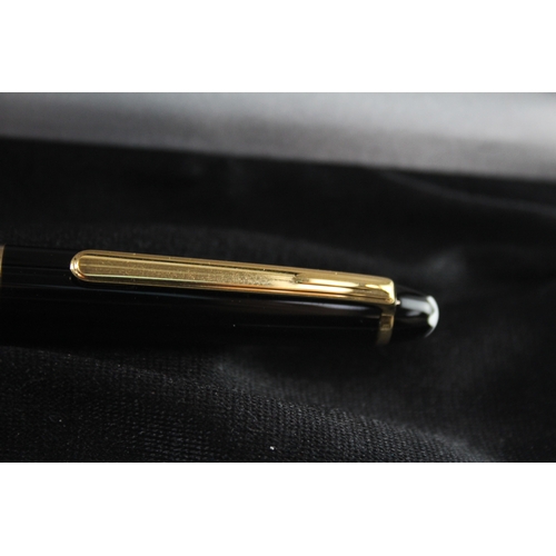 500 - Montblanc Meisterstuck Black Cased & Gold Plate Ballpoint Pen / Biro WRITING