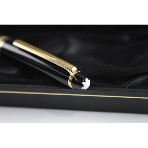 500 - Montblanc Meisterstuck Black Cased & Gold Plate Ballpoint Pen / Biro WRITING