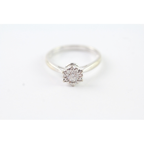 100 - 18ct gold vintage diamond solitaire ring (2.4g) Size L