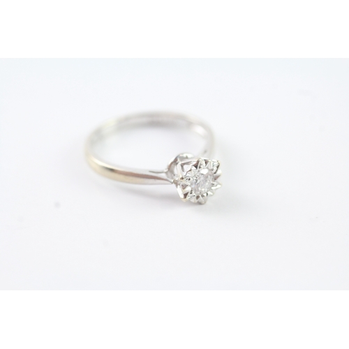 100 - 18ct gold vintage diamond solitaire ring (2.4g) Size L