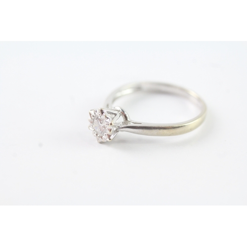 100 - 18ct gold vintage diamond solitaire ring (2.4g) Size L