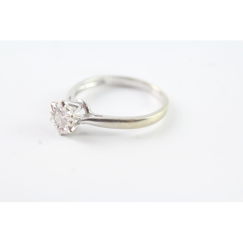 100 - 18ct gold vintage diamond solitaire ring (2.4g) Size L