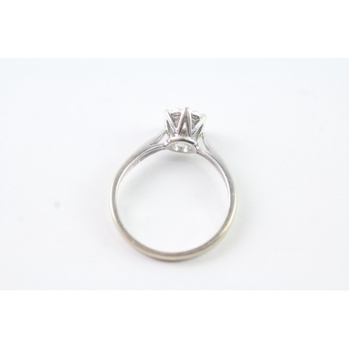 100 - 18ct gold vintage diamond solitaire ring (2.4g) Size L