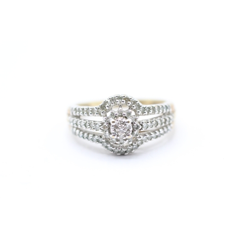 118 - 9ct gold diamond dress ring (3.2g) Size P