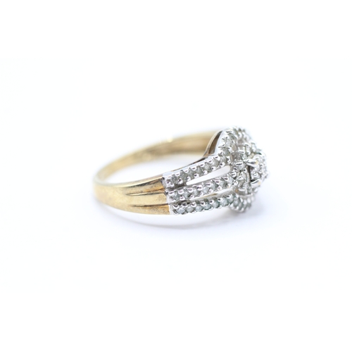 118 - 9ct gold diamond dress ring (3.2g) Size P