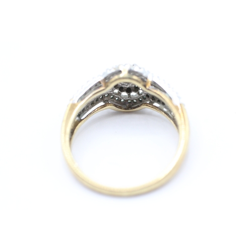 118 - 9ct gold diamond dress ring (3.2g) Size P