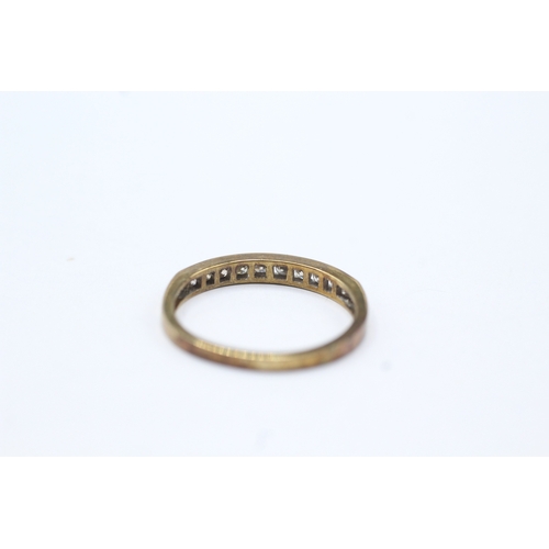 57 - 9ct gold diamond half eternity band (1.5g) Size N 1/2