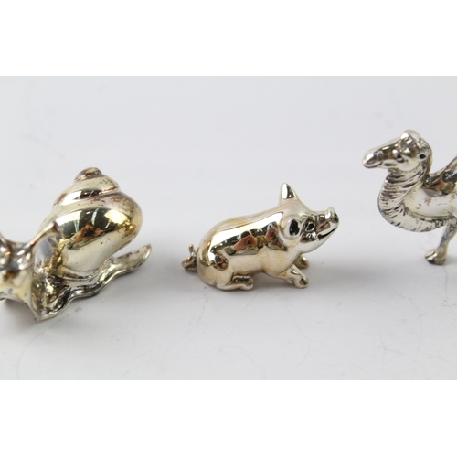 321 - 3 x Vintage Stamped .925 Sterling Silver Novelty Animal Ornaments (58g)