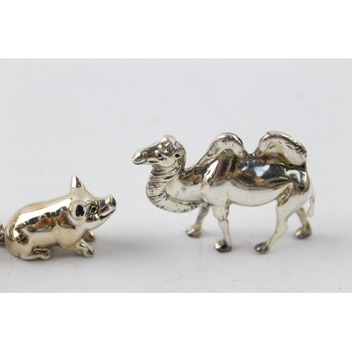 321 - 3 x Vintage Stamped .925 Sterling Silver Novelty Animal Ornaments (58g)