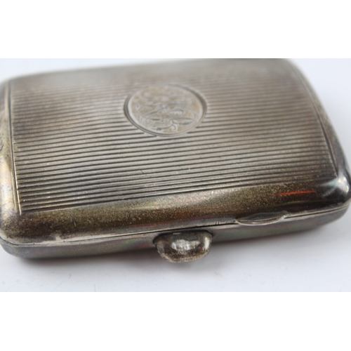 323 - Antique Edwardian 1904 Chester Sterling Silver Curved Cigarette Case (65g)