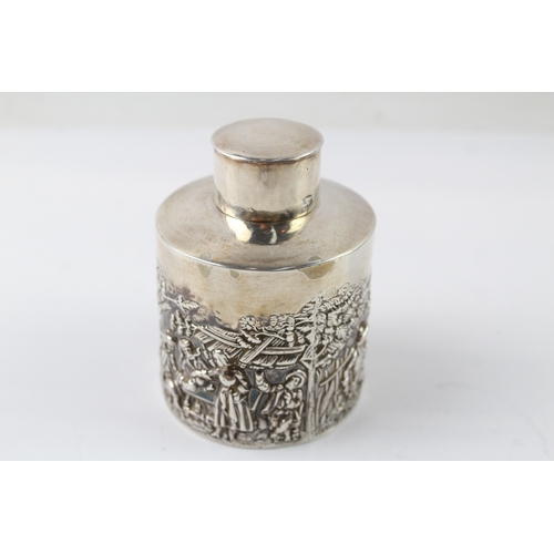 330 - Antique Edwardian Hallmarked 1904 Birmingham Sterling Silver Figural Caddy (79g)