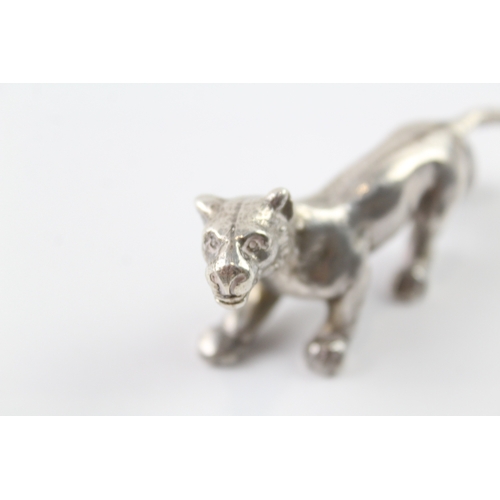 365 - Antique Edwardian 1906 Chester Sterling Silver Novelty Jaguar Ornament (54g)