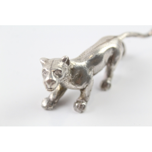 365 - Antique Edwardian 1906 Chester Sterling Silver Novelty Jaguar Ornament (54g)