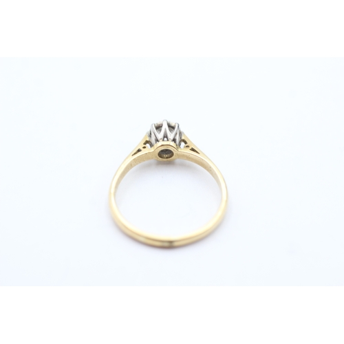 213 - 18t gold vintage diamond solitaire ring (2.7g) Size N