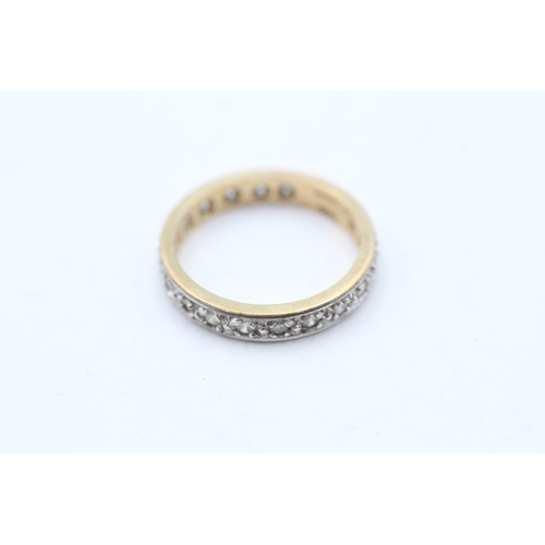 224 - 9ct gold diamond full eternity ring (2.5g) Size N