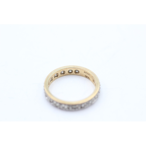 224 - 9ct gold diamond full eternity ring (2.5g) Size N