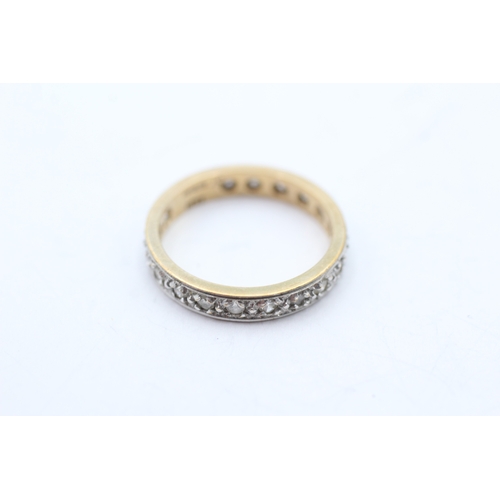 224 - 9ct gold diamond full eternity ring (2.5g) Size N