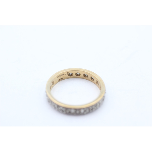 224 - 9ct gold diamond full eternity ring (2.5g) Size N