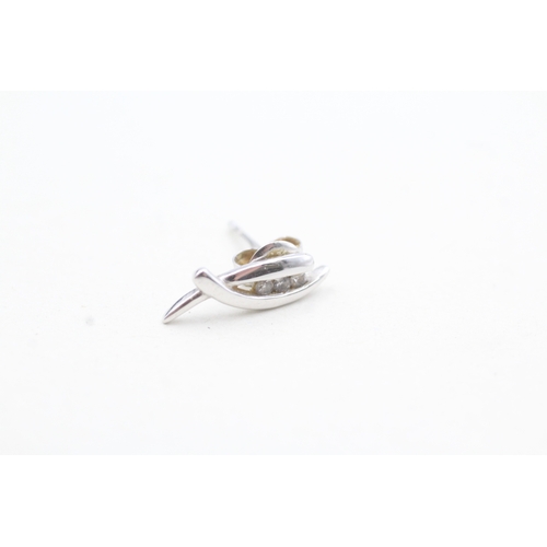 237 - 9ct white gold diamond earrings (1.2g)