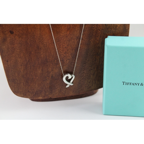 251 - Tiffany & Co Sterling Silver Heart Pendant Necklace by Paloma Picasso w/ Box 4g