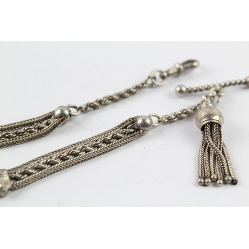 308 - Victorian Sterling Silver Albertina Chain w/ Tassel 16g