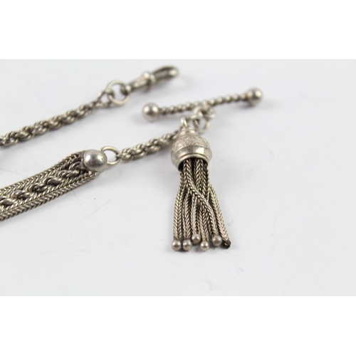 308 - Victorian Sterling Silver Albertina Chain w/ Tassel 16g