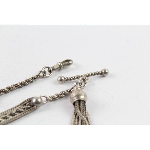 308 - Victorian Sterling Silver Albertina Chain w/ Tassel 16g