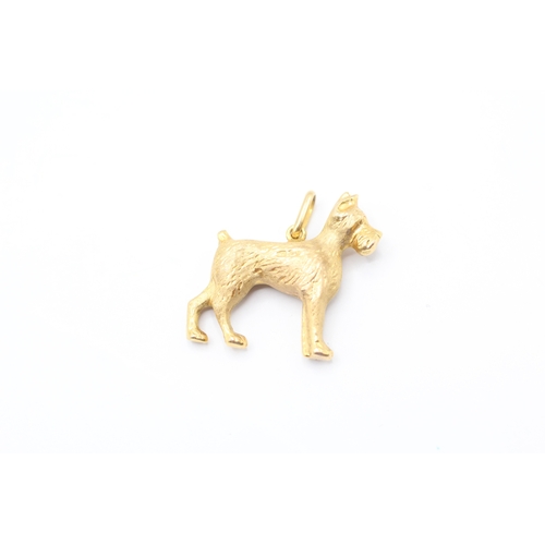 32 - 9ct gold vintage terrier dog pendant (1.2g)