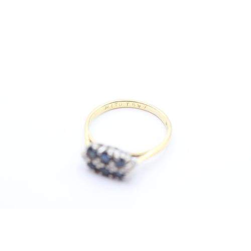 45 - 18ct gold sapphire & diamond dress ring (2.7g) Size M