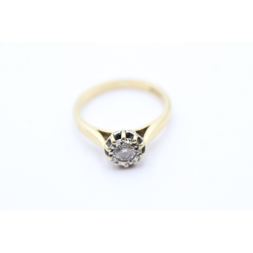 46 - 18ct gold diamond solitaire ring (3.4g) Size L