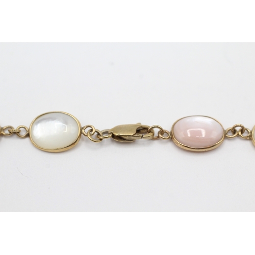 50 - 9ct gold vari-hue mother of pearl bracelet (4.3g)