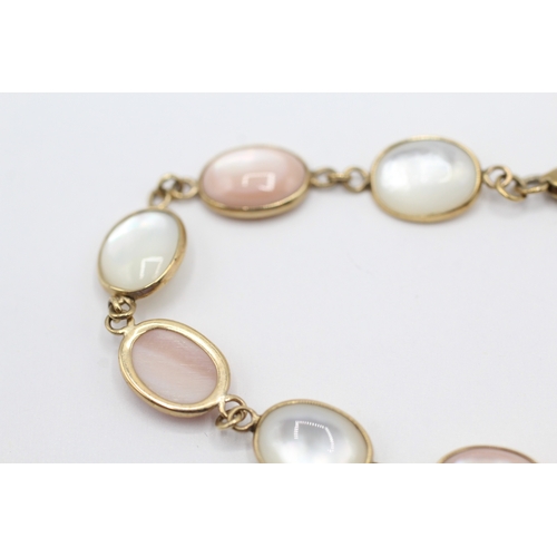 50 - 9ct gold vari-hue mother of pearl bracelet (4.3g)