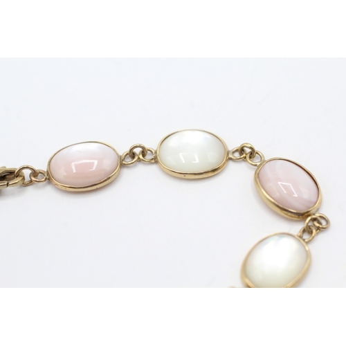 50 - 9ct gold vari-hue mother of pearl bracelet (4.3g)