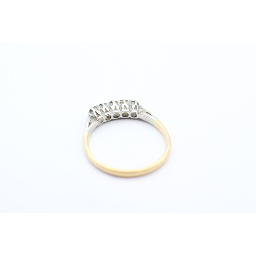 60 - 18ct gold & platinum diamond dress ring (2.3g) Size O