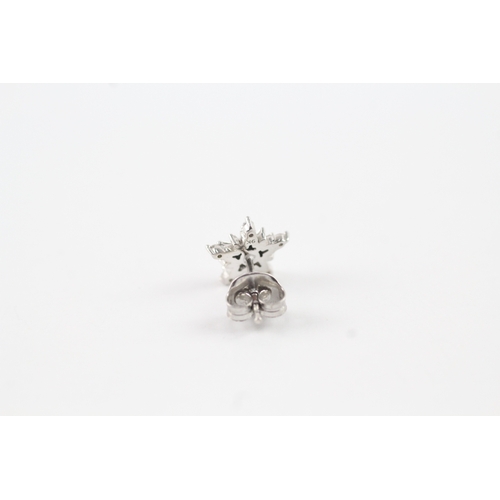 61 - 9ct white gold diamond starburst stud earrings (1.5g)