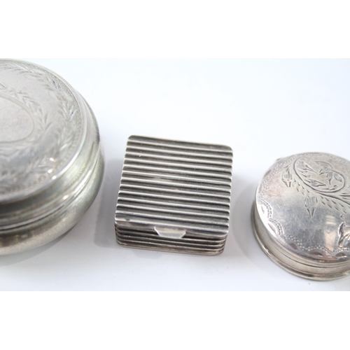 329 - 6 x Antique / Vintage Hallmarked .925 Sterling Silver Pill / Trinket Boxes (75g)