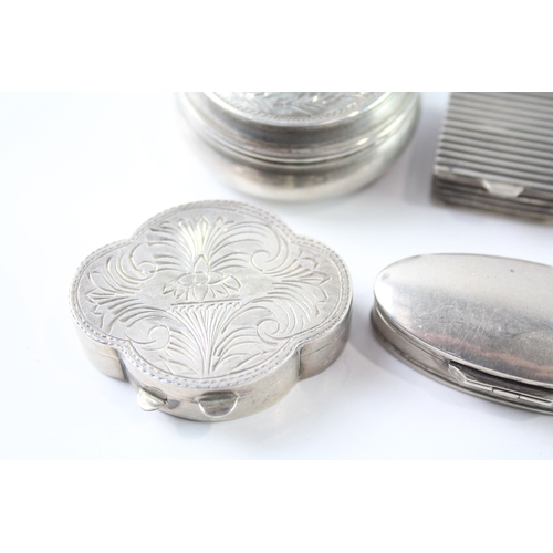 329 - 6 x Antique / Vintage Hallmarked .925 Sterling Silver Pill / Trinket Boxes (75g)