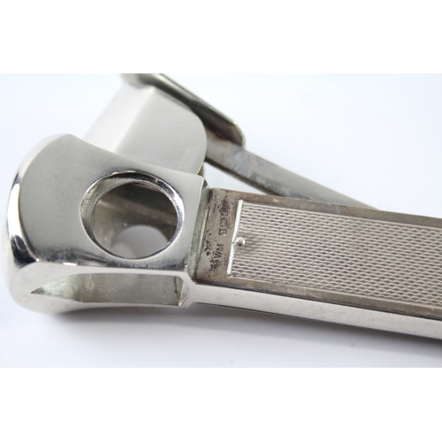 338 - Vintage Hallmarked 1985 Birmingham Sterling Silver Detailed Cigar Cutter (120g)